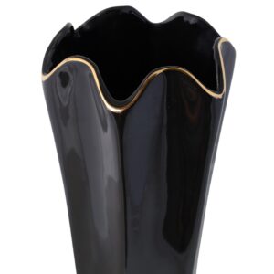 wazon czarny ze złotym rantem detal