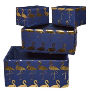 kosze z flamingiem granatowe