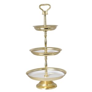 patera trzypoziomowa z białym szkłem