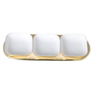 taca z pojemnikami bialo zlota