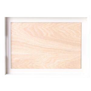 taca drewniana biała