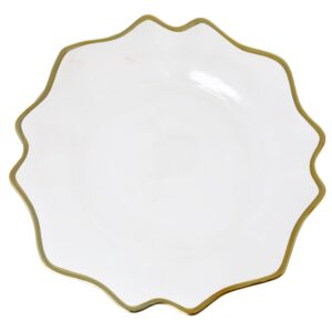 podtalerz szklany przeźroczysty ze złotym rantem
