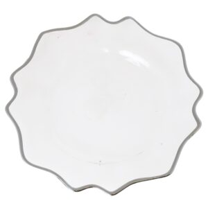 podtalerz szklany przeźroczysty ze srebrnym rantem