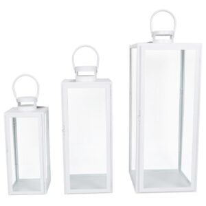 latarnie metalowe białe komplet 3 szt.