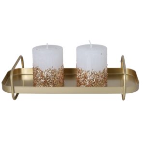 podstawka metalowa z uchwytami ze świecami ewilla