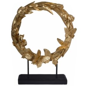 dekoracja złote motyle na podstawie