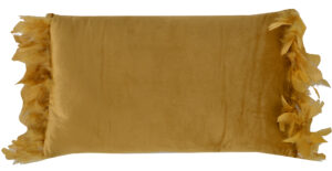 poduszka welurowa żółta na zamek