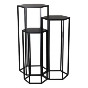 stoliki sześciokątne metalowe czarne