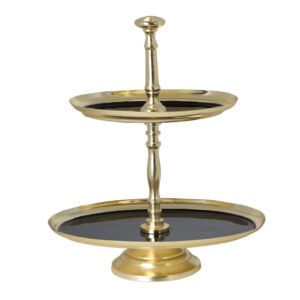 patera czarnozłota dwupoziomowa złoto czarna