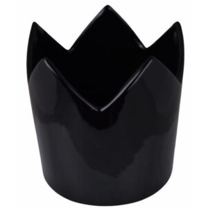 doniczka ceramiczna w kszałcie korony czarna