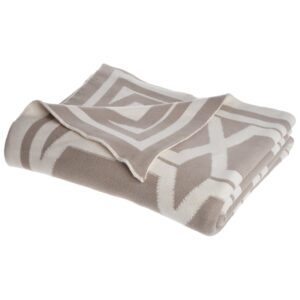 koc we wzory beżowy dwustronny