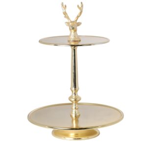 patera metalowa z reniferem złota