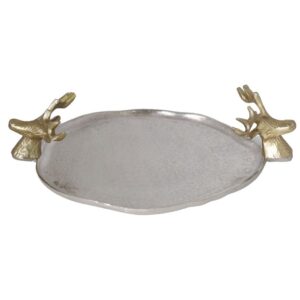 taca metalowa z reniferami bożonarodzeniowa