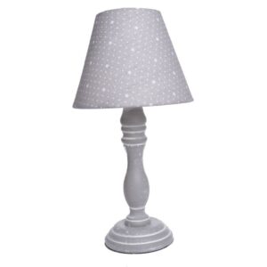 lampa stołowa beż drewniana