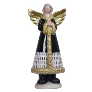 anioł stojący czarno złoty ewilla