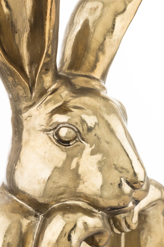 Złota figurka królika dekoracyjna TRUSISER styl glamour