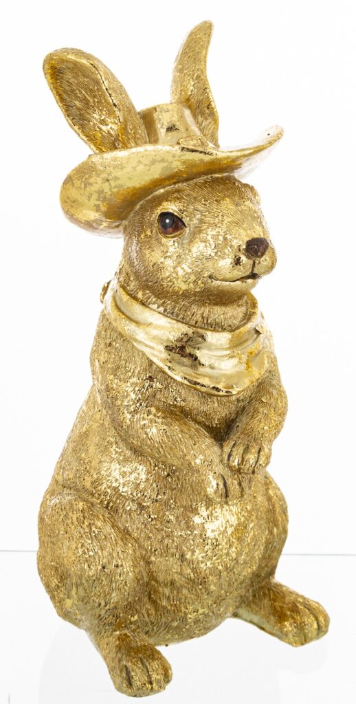 złote figurki królików RABSONI komplet dekoracyjny produkt na białym tle – ewilla