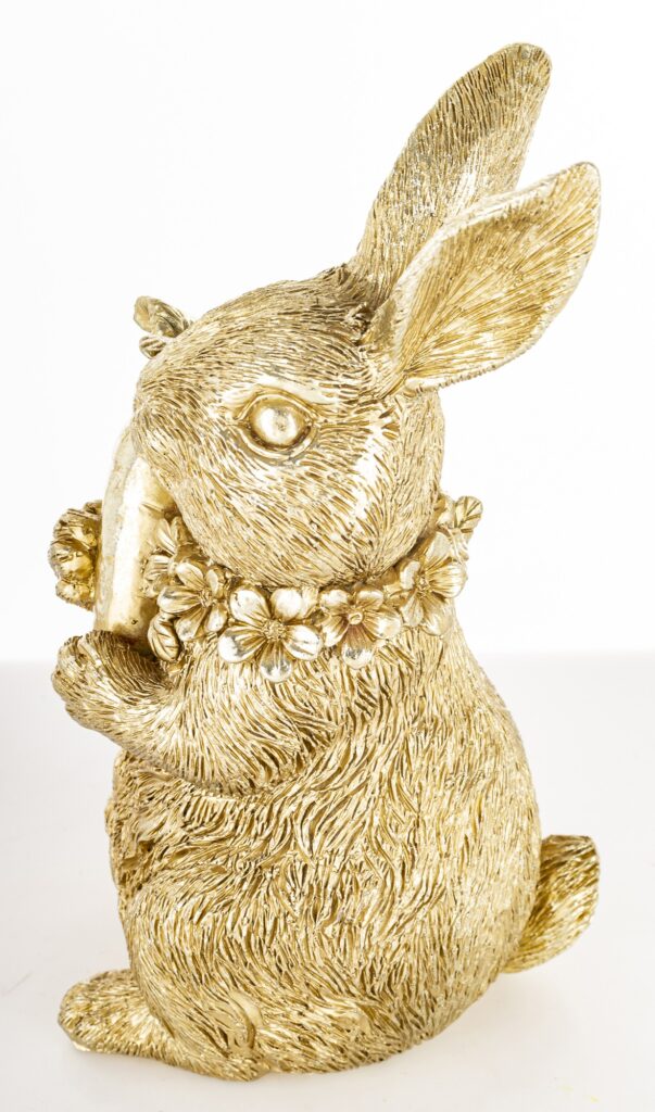 Figurka królik złoty LUMPITO ujęcie boczne