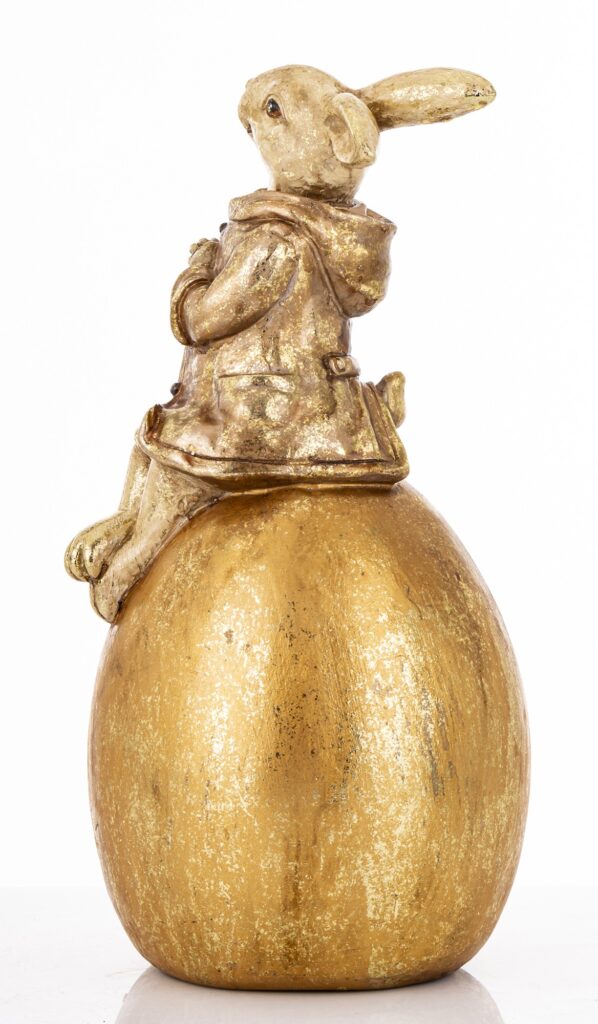 złoty królik na jajku dekoracyjny JAJO