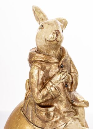 figurka królik JAJO detal złoty