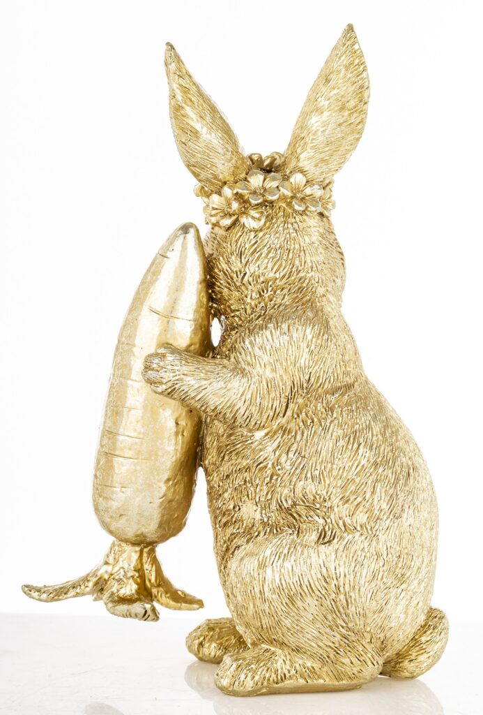 Dekoracyjny królik złoty figurka Rabbot Ewilla